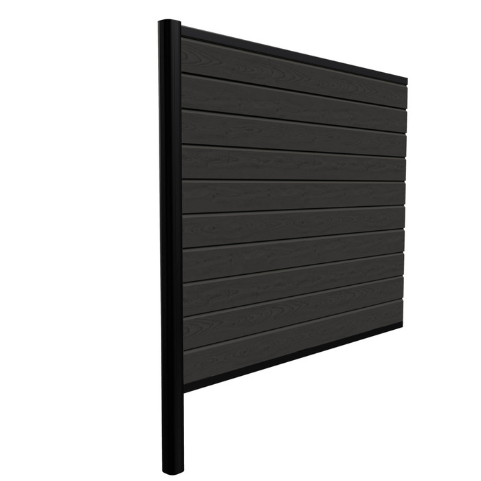 Kirkedal Alu hegn tilkøbssæt sort 156 x 180 cm